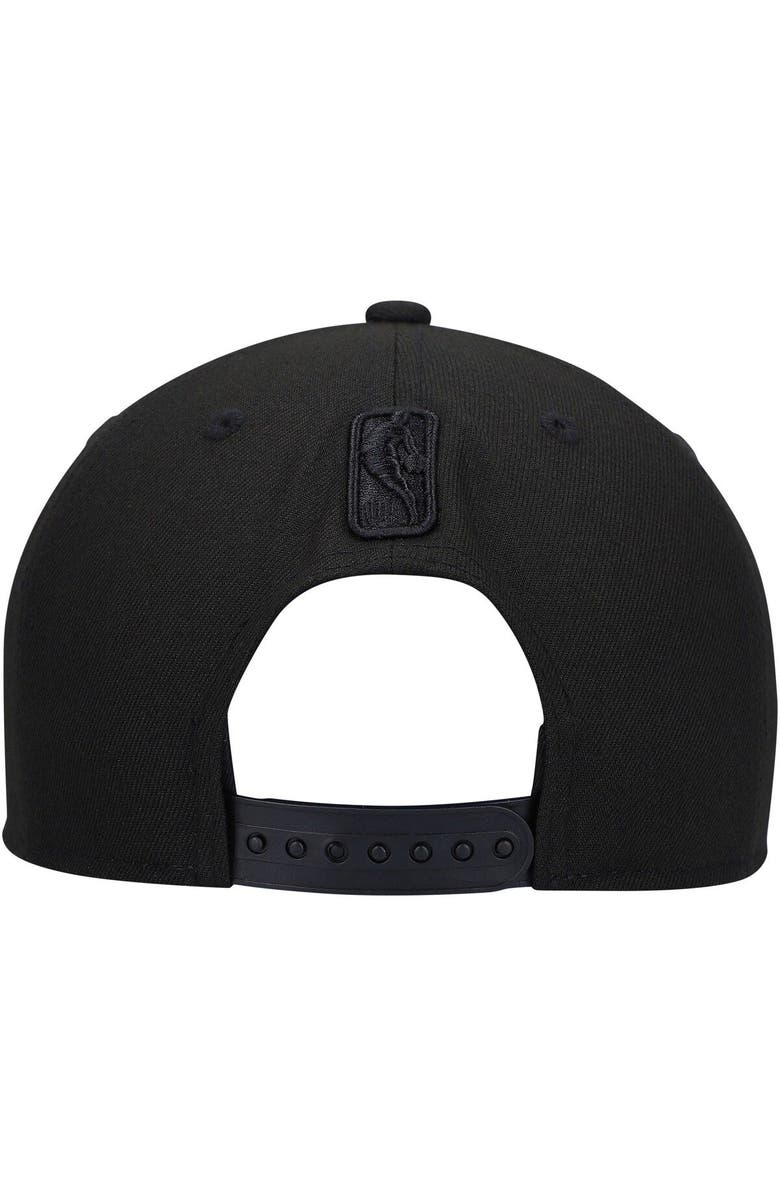 New Era Men's New Era Detroit Pistons Black On Black 9FIFTY Snapback Hat, Alternate, color,