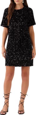 Karen Kane Velvet Sequin Shift Minidress