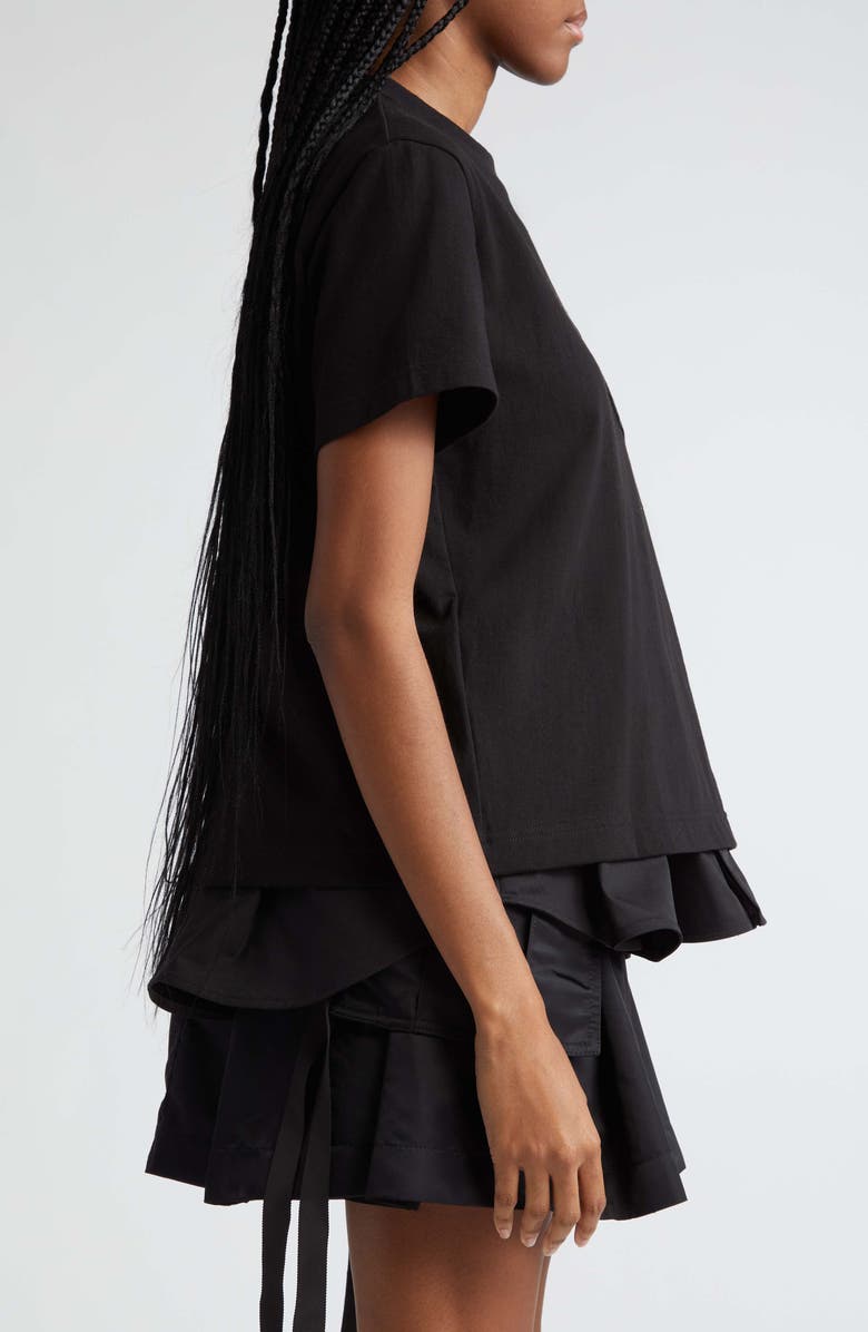 Sacai Mixed Media Cotton Poplin & Jersey Top, Alternate, color, 