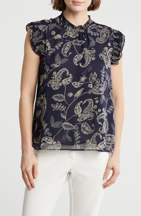 Ruffle Cap Sleeve Top
