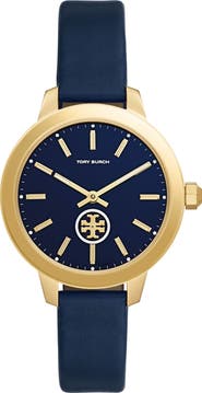 Tory Burch Collins Leather Strap Watch, 38mm