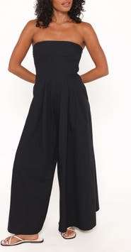 Petal & Pup Wren Strapless Wide Leg Jumpsuit