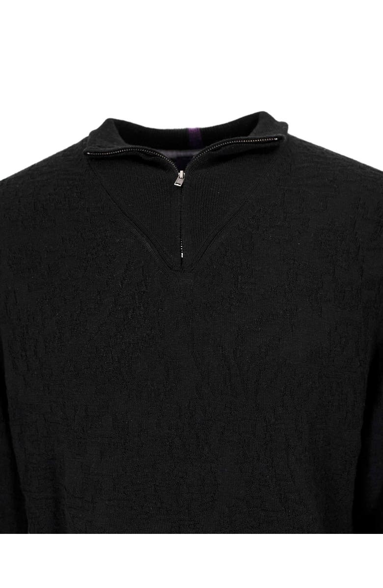 Lords of Harlech Quinn Quarter Zip Merino Wool Sweater, Alternate, color, Black