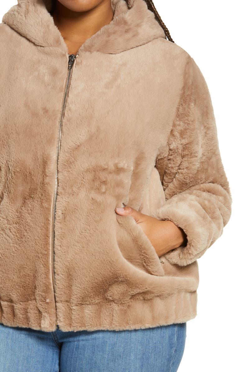 BLANKNYC Faux Fur Hooded Jacket, Alternate, color, 