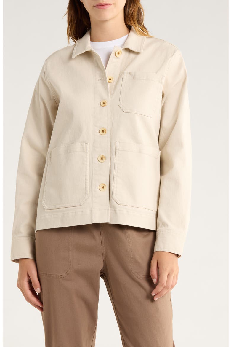Folly Stretch Cotton Twill Chore Coat, Alternate, color, STONE