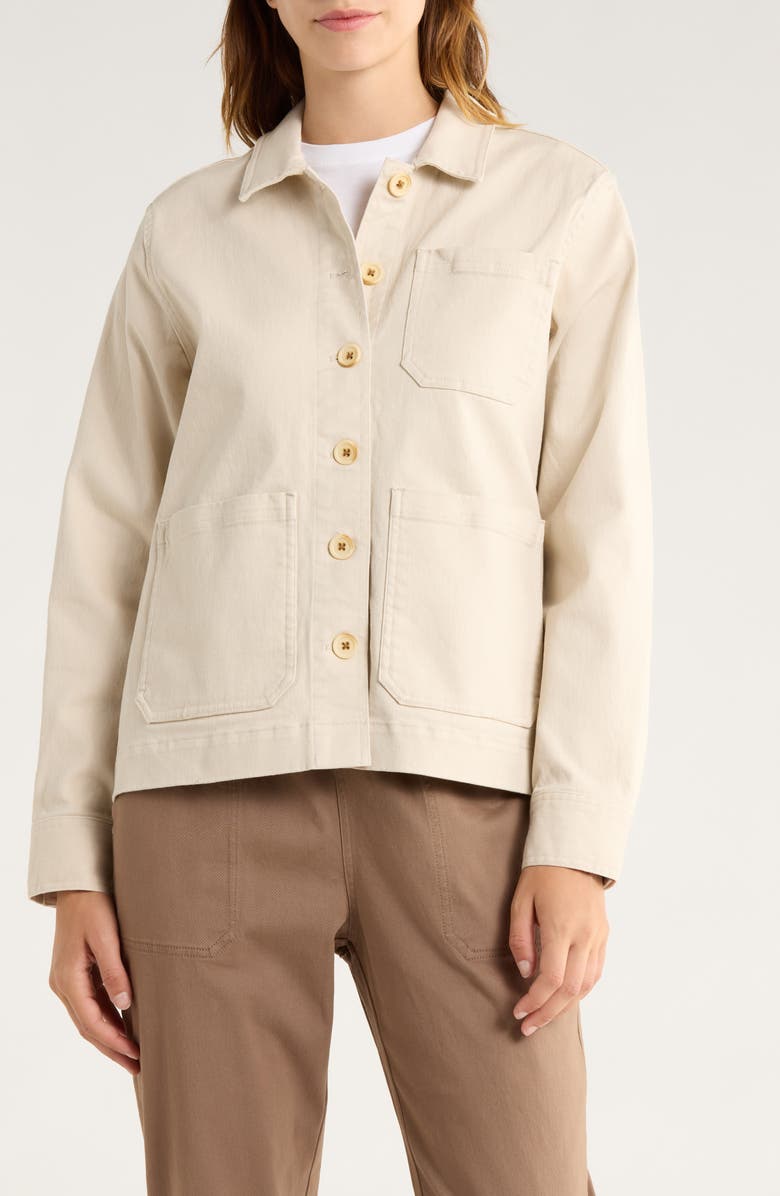 Free Fly Folly Stretch Cotton Twill Chore Coat, Alternate, color, Stone