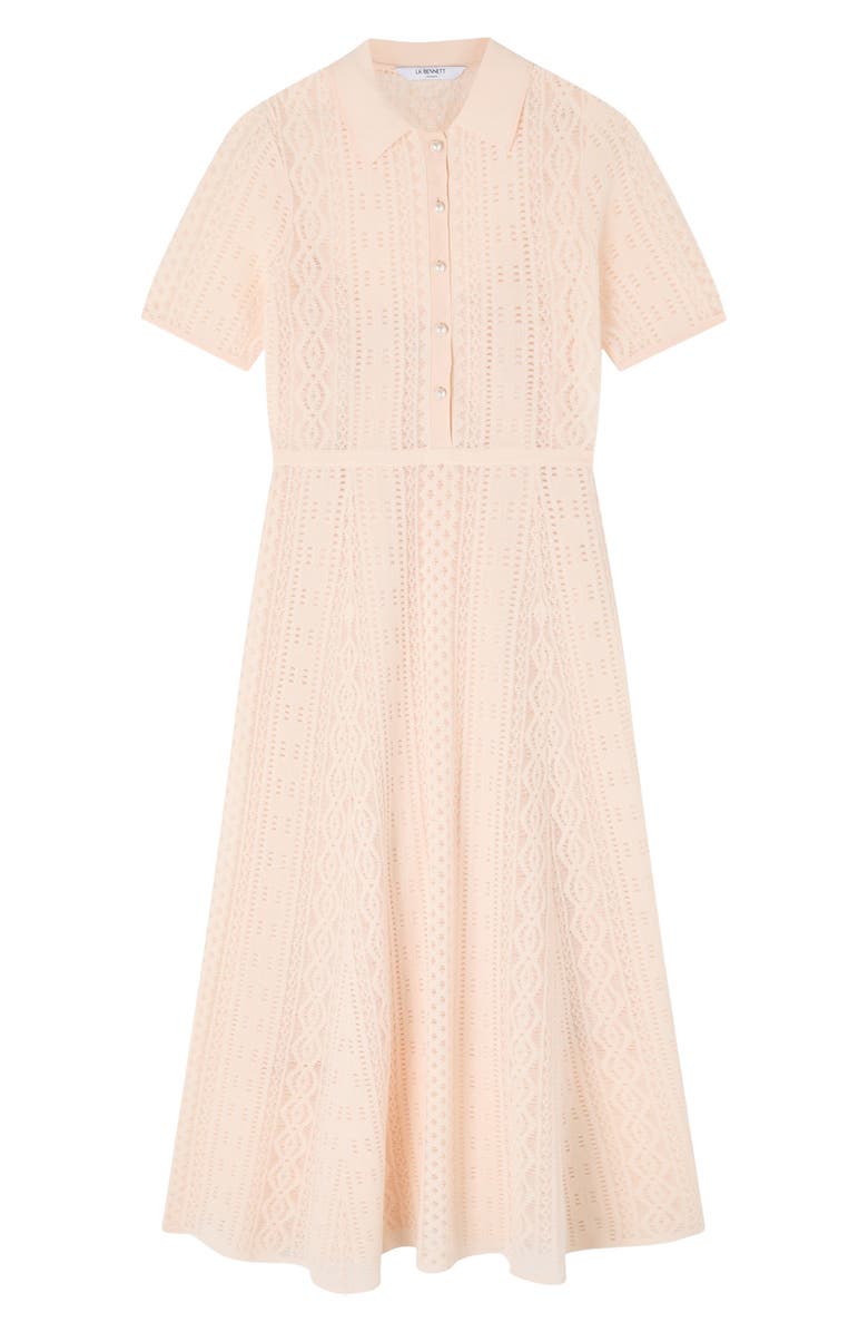 LK Bennett Dean Lace Knit Shirtdress, Alternate, color, Pink