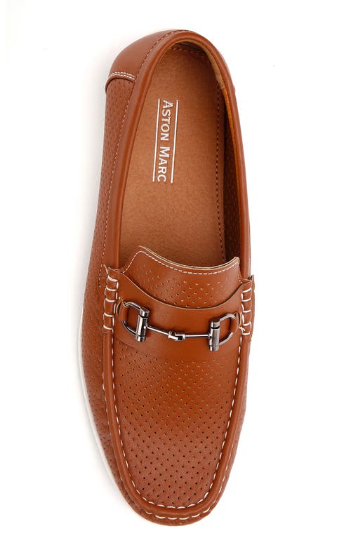 Aston Marc Perforated Bit Loafer In Tan