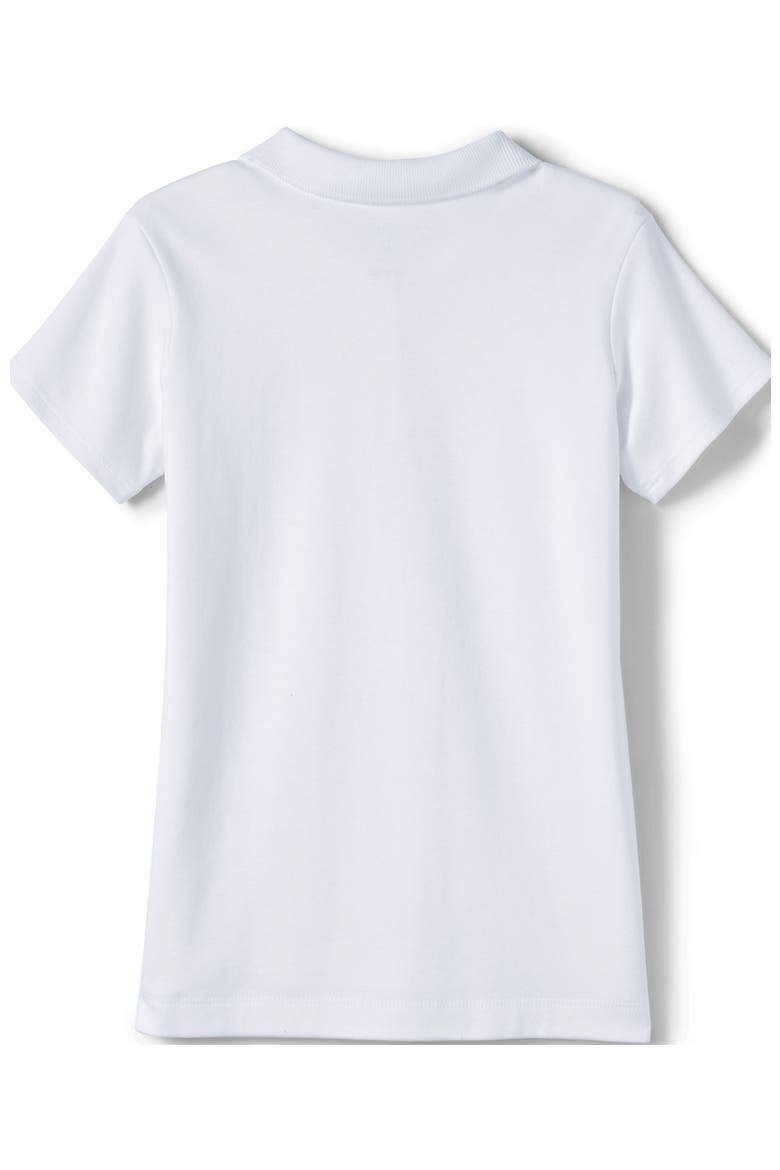 School Uniform Girls Short Sleeve Feminine Fit Interlock Polo Shirt, Alternate, color, White