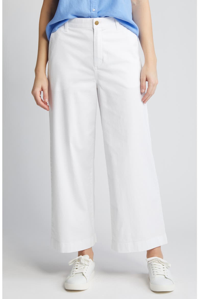Ultra High Rise Wide Leg Twill Pants, Main, color, WHITE
