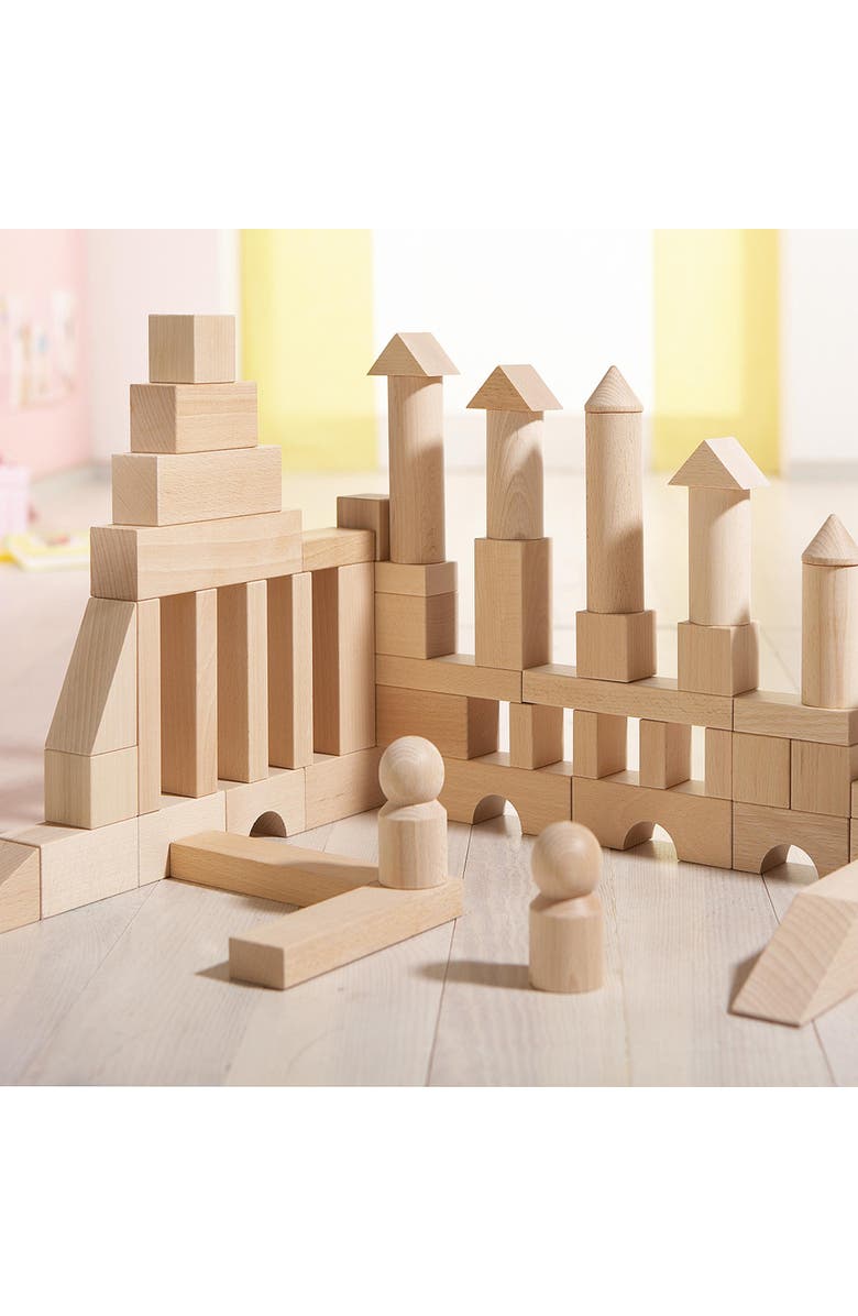 HABA Wooden Building Blocks 60 Piece Set, Ideal Toddler Blocks for Ages 2-4
Kids Stacking Toys for Ages 1
Up for Open-Ended Play, Made in Germany, Alternate, color, Tan