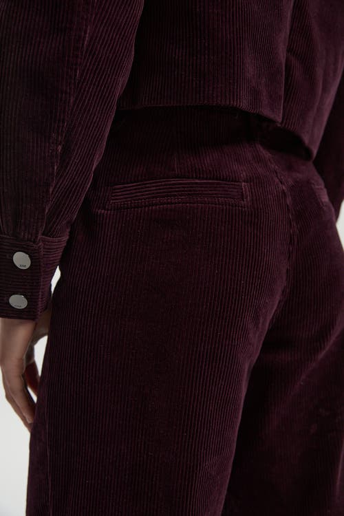Karen Millen Cord Straight Leg Pants In Purple