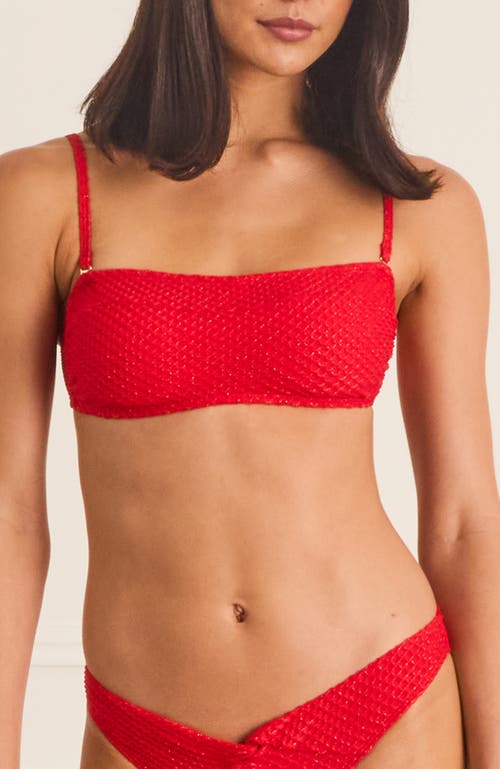 Aqua Blu Straight Front Mia Bandeau In Red