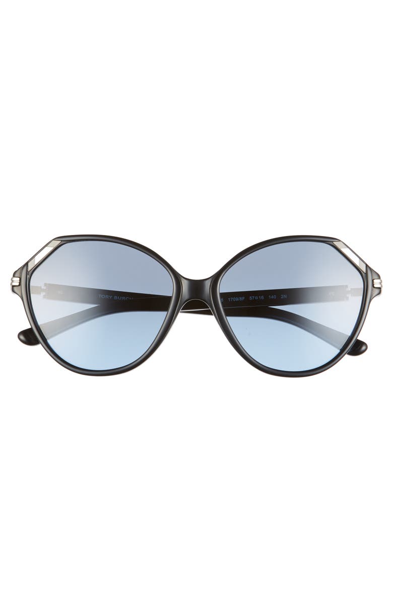 Tory Burch 57mm Cat Eye Sunglasses, Alternate, color, 