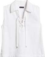 rag & bone Fiona Lace-Up Sleeveless Shirt