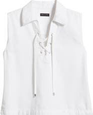 rag & bone Fiona Lace-Up Sleeveless Shirt