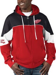 STARTER Men's Starter  Red/Black Detroit Red Wings Power Forward Full-Zip Hoodie