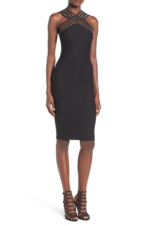 Halter Body-Con Midi Dress