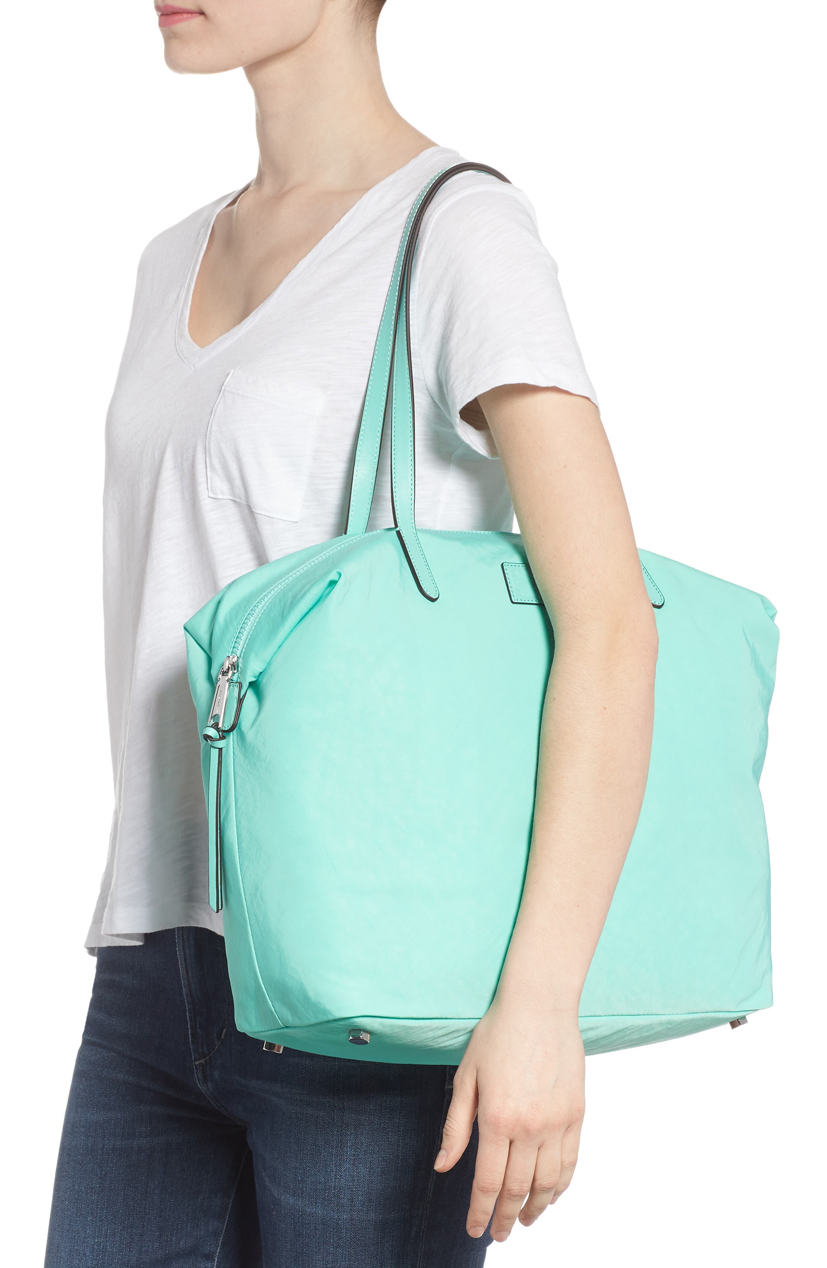 Rebecca Minkoff Washed Nylon Tote, Alternate, color, 