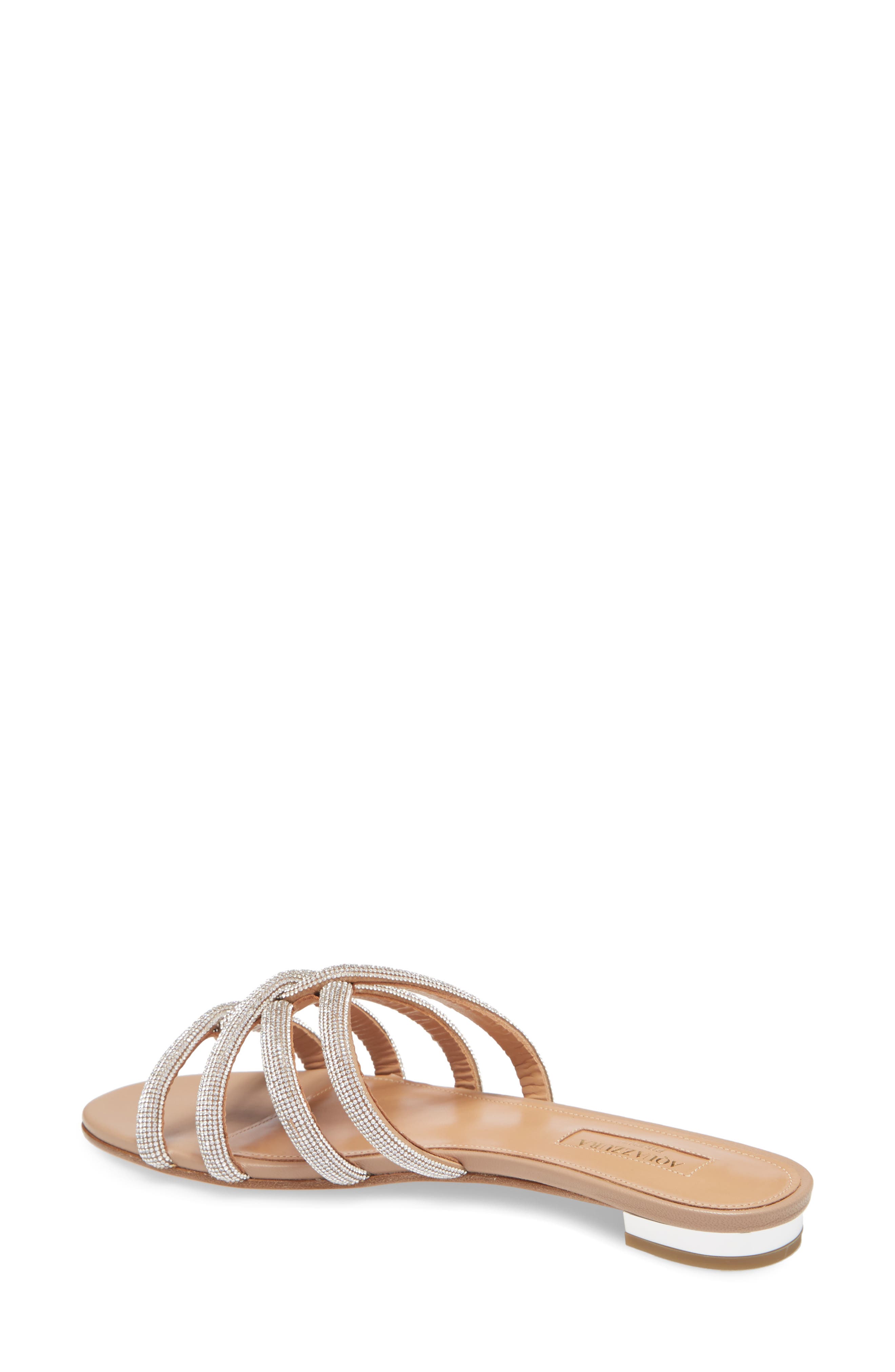 Aquazzura Moondust Crystal Slide Sandal, Alternate, color, 