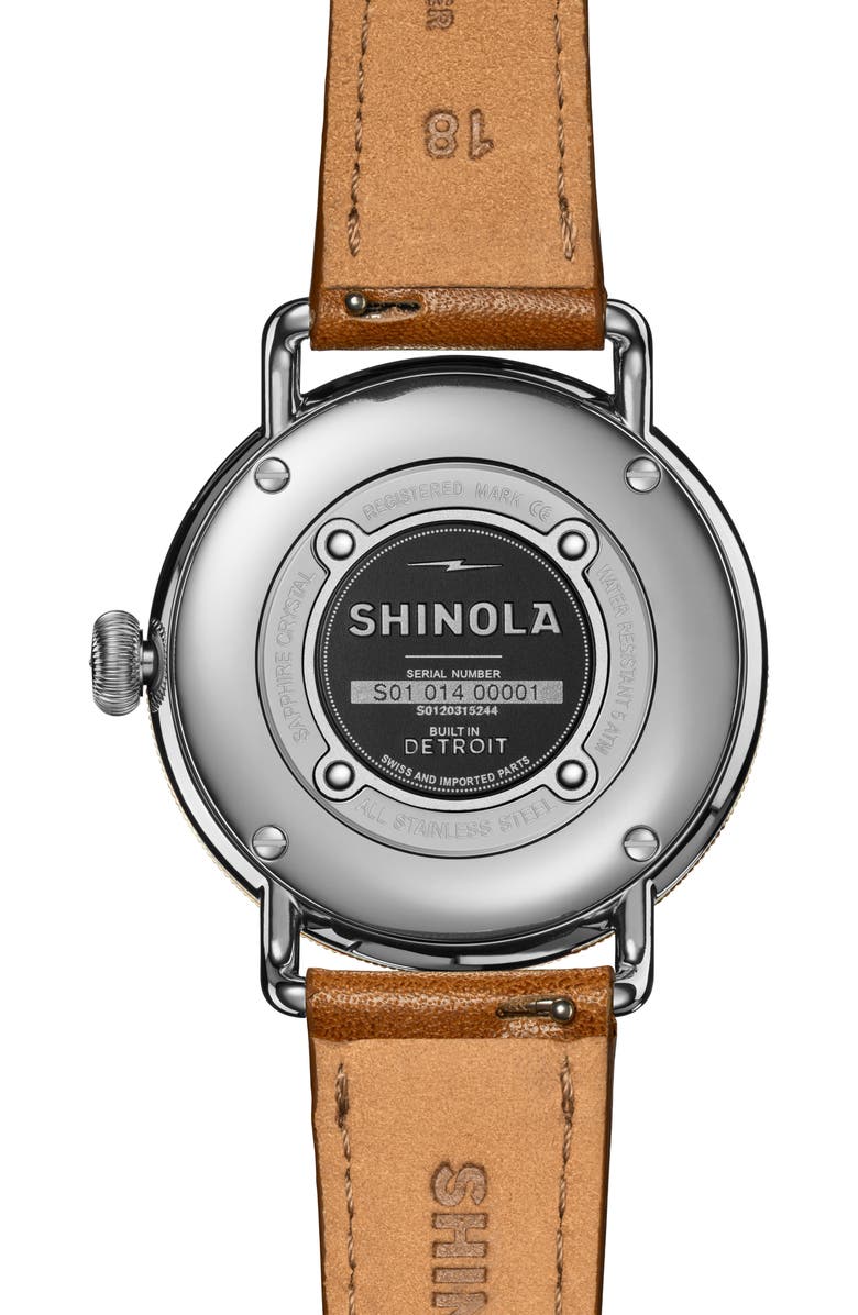 Shinola Canfield Leather Strap Watch, 38mm, Alternate, color, 