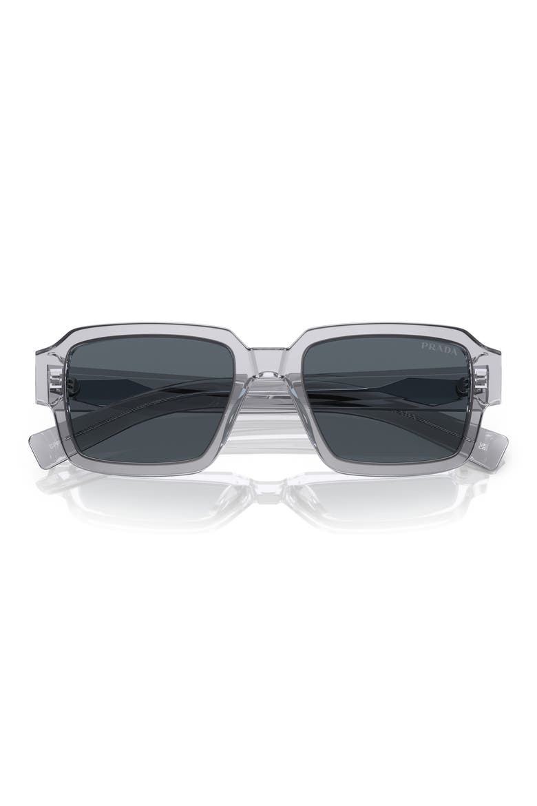 54mm Square Sunglasses, Alternate, color, TRANSPARENT GREY / BLUE