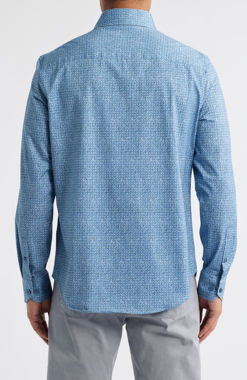 Bugatchi Ooohcotton® Devon Abstract Print Button-up Shirt In Cobalt
