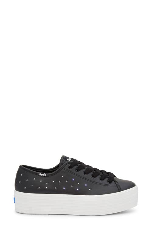 Keds ® Triple Up Metallic Sneaker In Black Leather