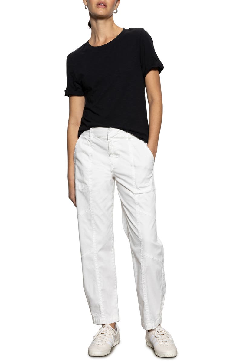 Sanctuary Sahara Tapered Stretch Cotton Utility Pants, Alternate, color, Chalk