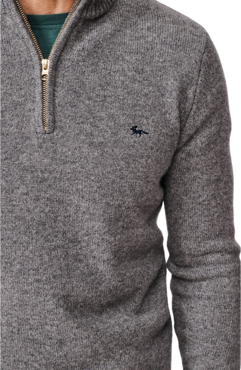 Aubin Pepper Lambswool Zip Neck Sweater, Alternate, color, Mid Grey