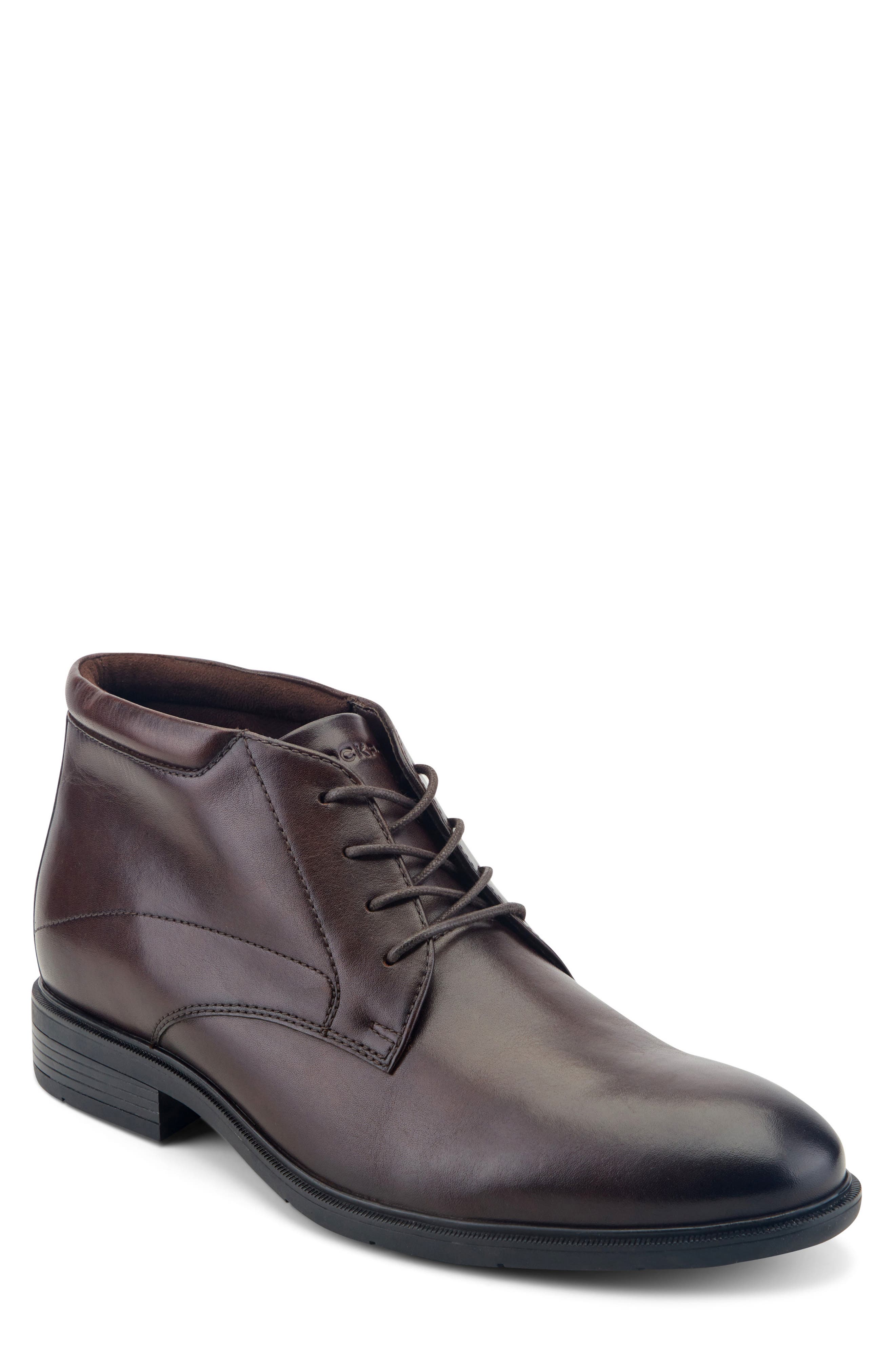 Oakes Leather Chukka Boot, Main, color, DARK BROWN 200