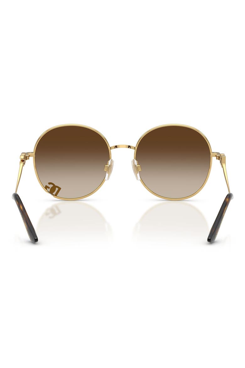 56mm Gradient Round Sunglasses, Alternate, color, GOLD / GRADIENT BROWN