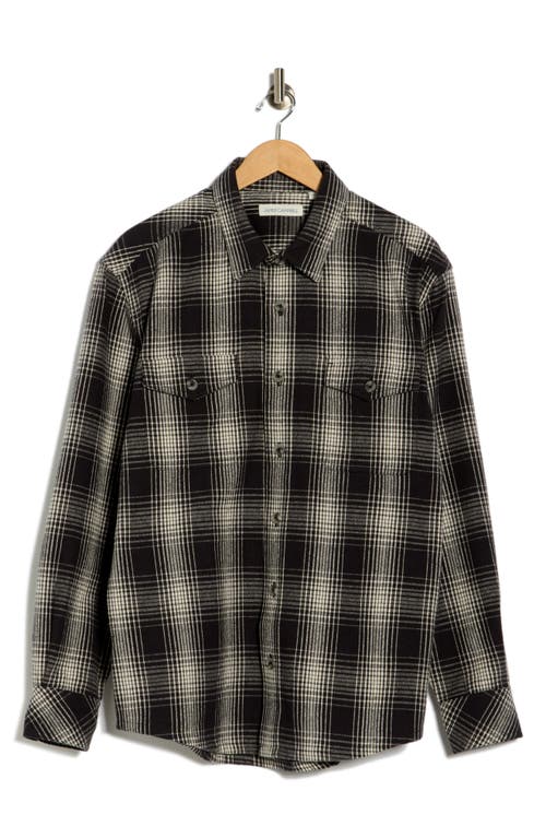 James Campbell Mccall Plaid Overshirt In Black