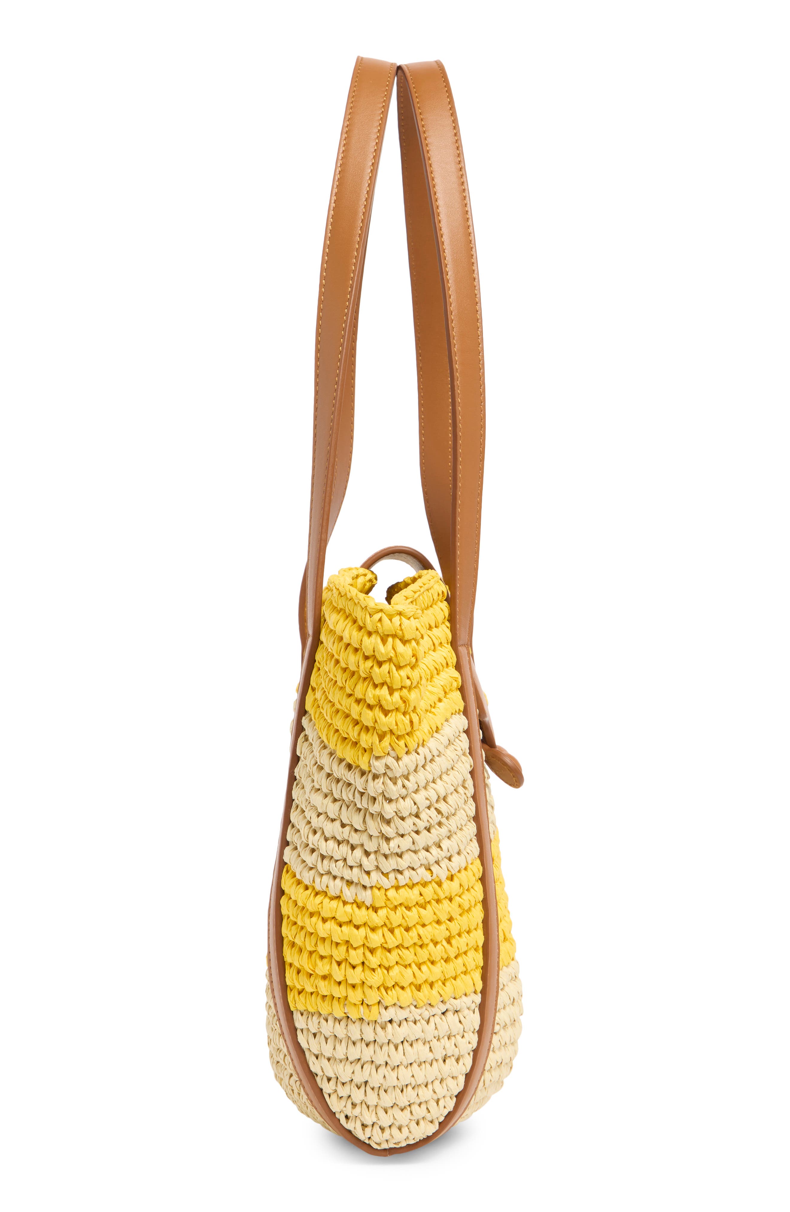 Marni Small Trunkaroo Stripe Woven Tote, Alternate, color, Yellow