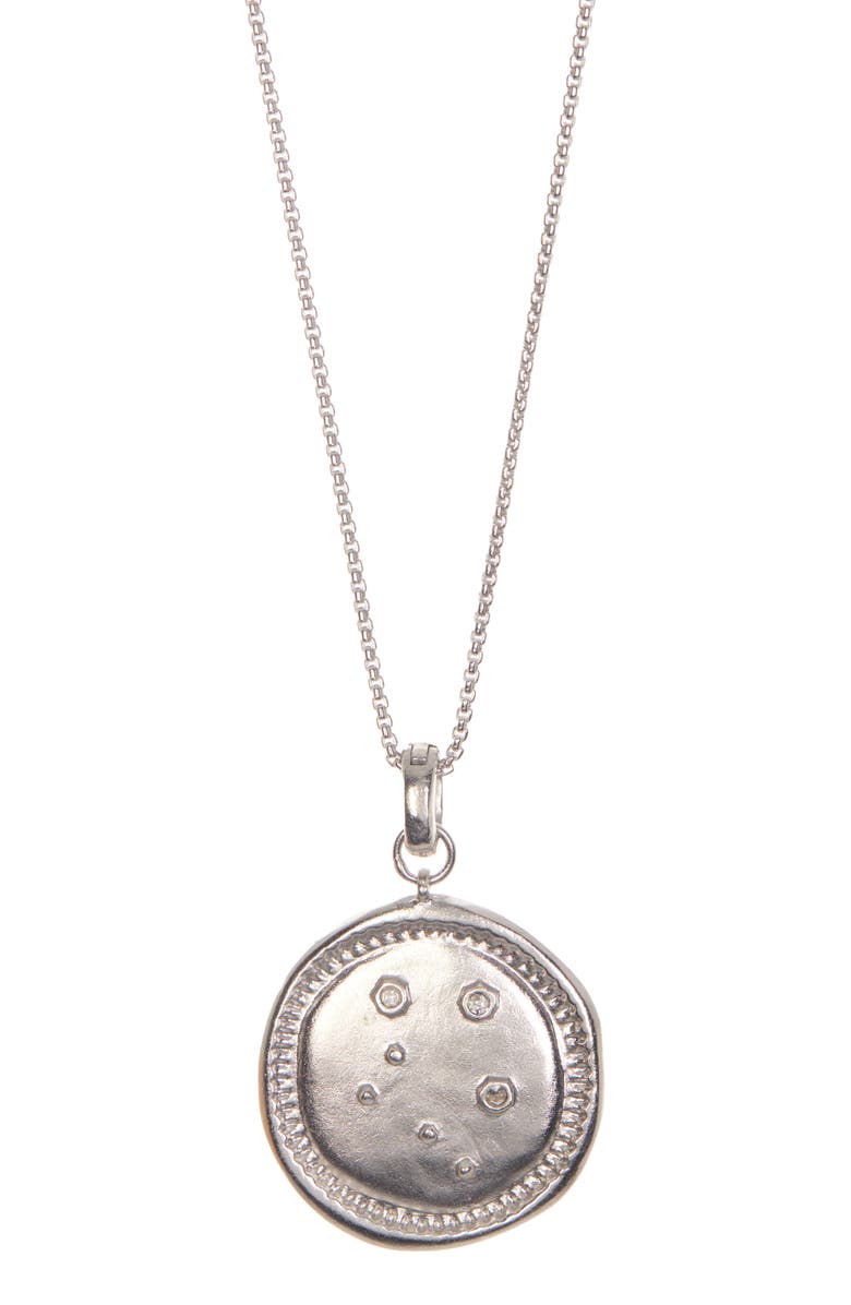 Kendra Scott Gemini Large Coin Zodiac Necklace, Main, color,