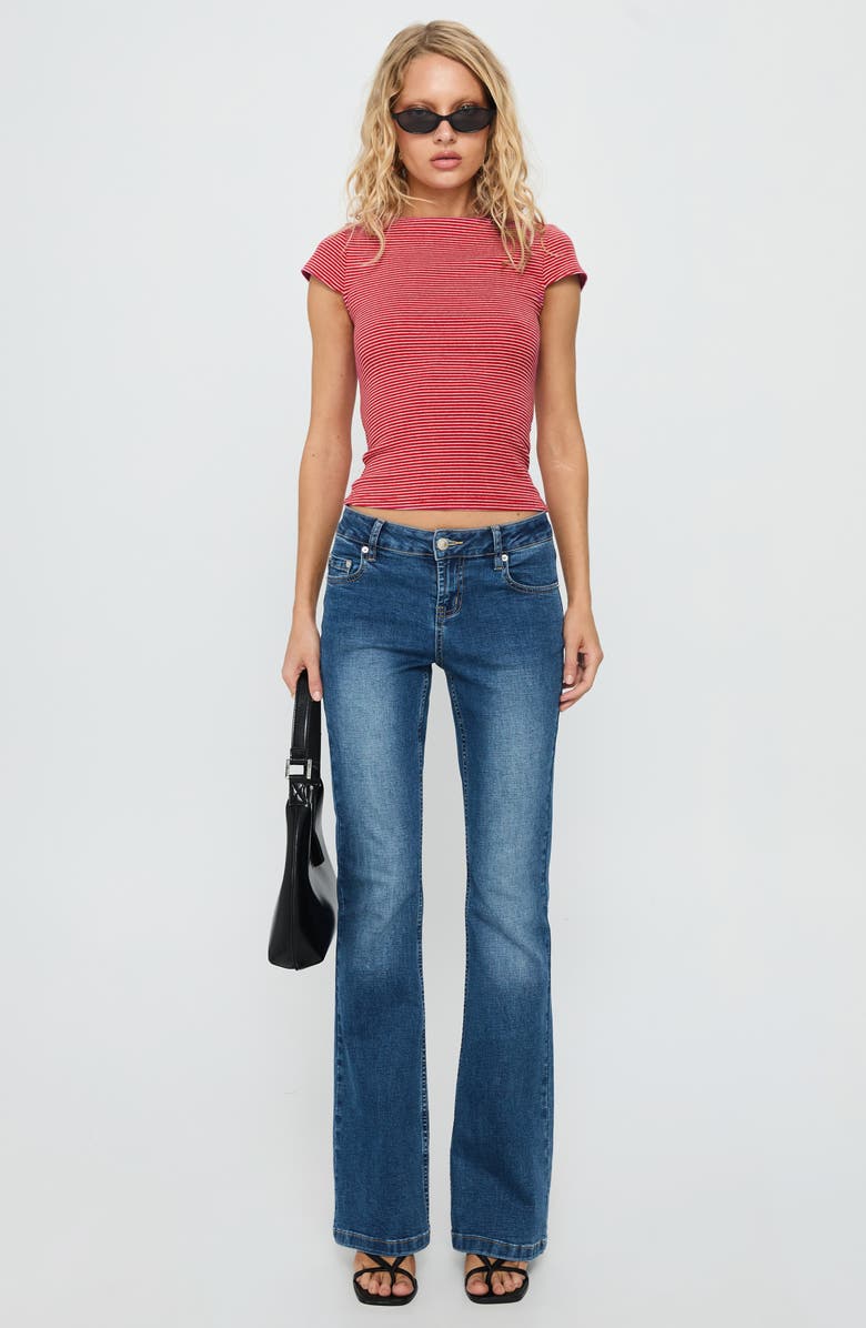 Princess Polly Nyren Stripe Scoop Back Top, Alternate, color, Red Stripe