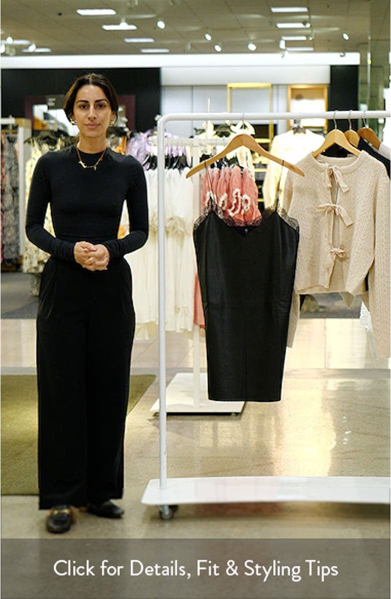 Lace Trim Faux Leather Slipdress, sales video thumbnail