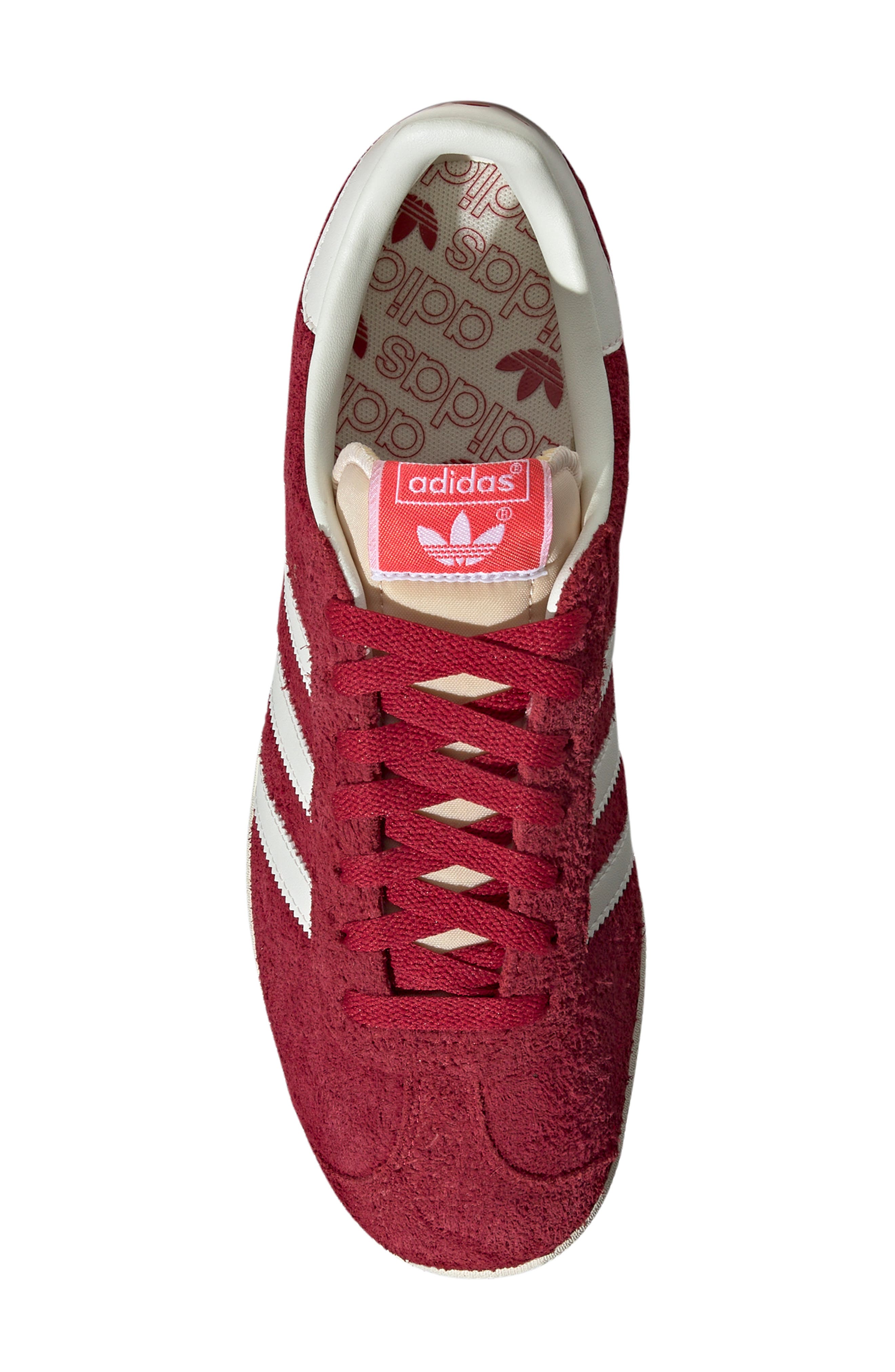 adidas Gazelle Sneaker, Alternate, color, Team Victory Red Off White