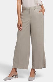 NYDJ Morgan Stretch Linen Wide Leg Ankle Pants