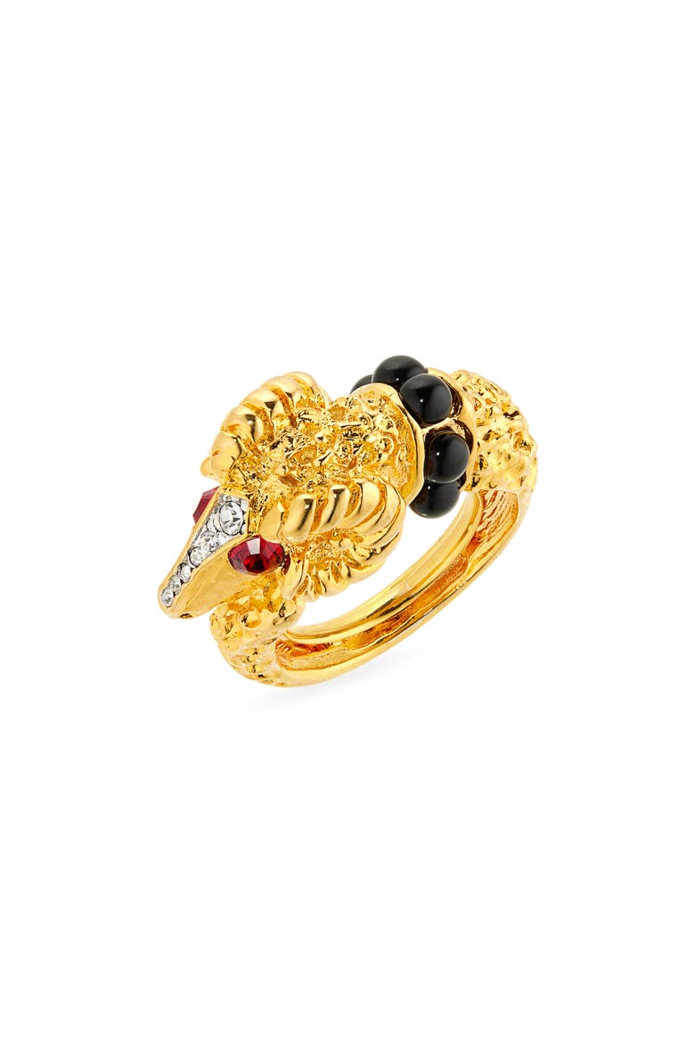 Ram Head Adjustable Ring, Main, color, GOLD
