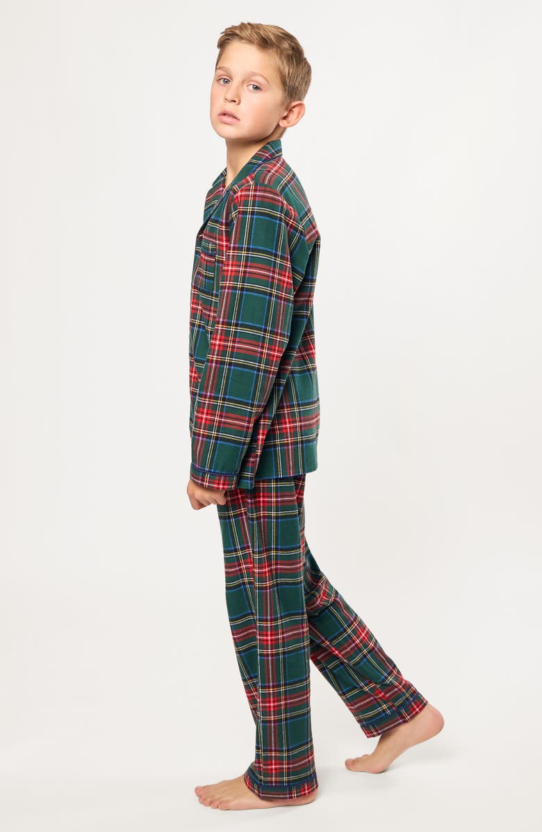 Petite Plume Kids' 2-Piece Kensington Tartan Pajamas, Alternate, color, Green
