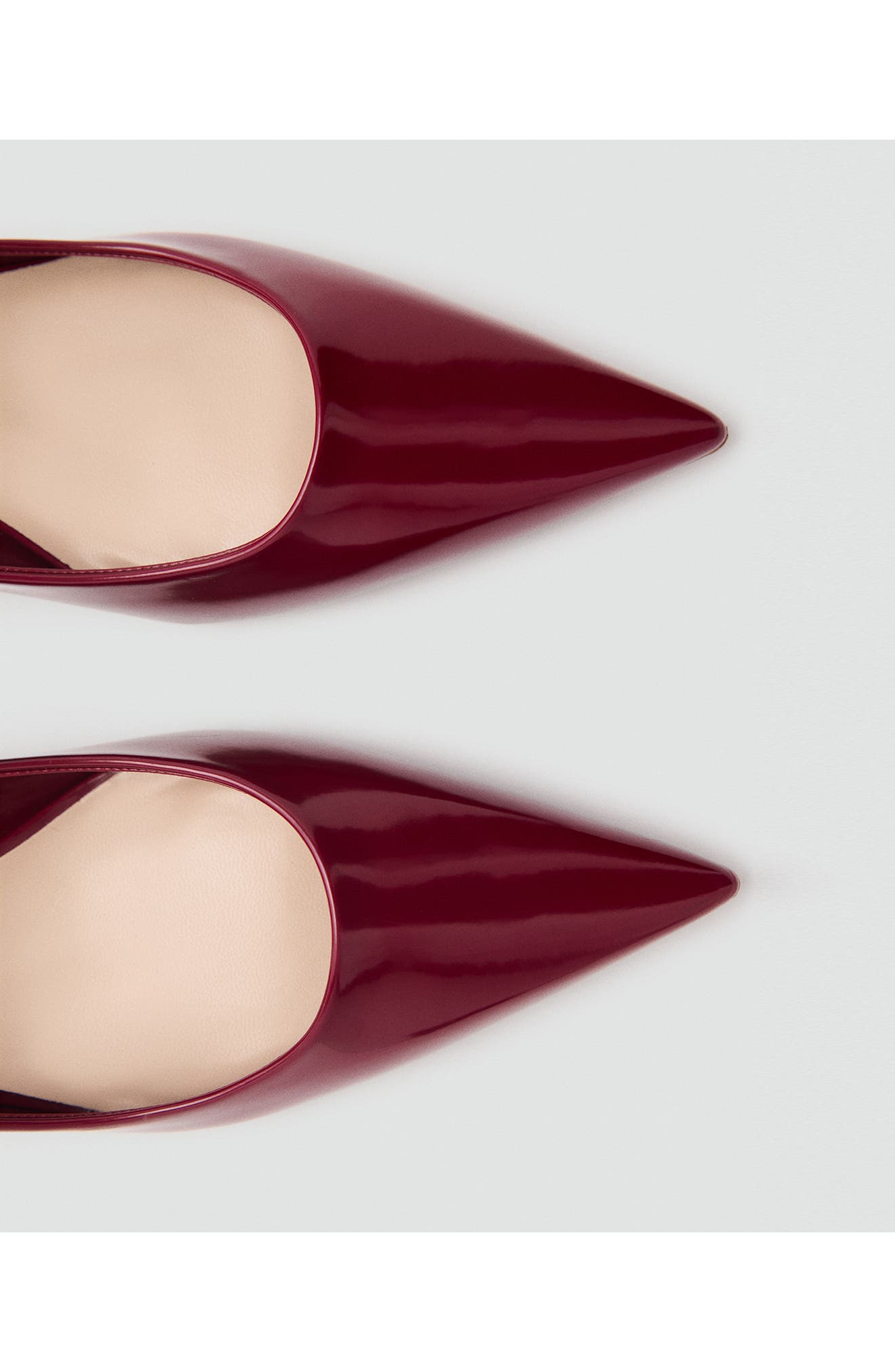 MANGO Pointed Toe Kitten Heel Pump, Alternate, color, Burgundy