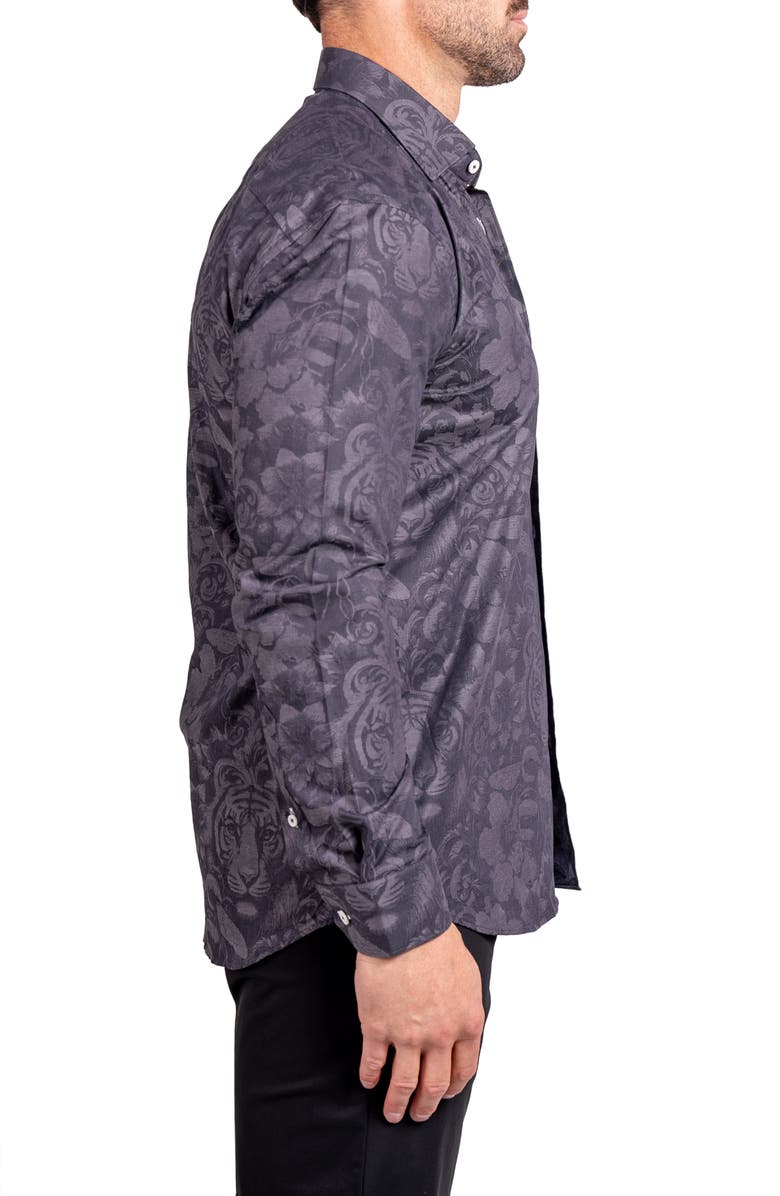 Maceoo Fibonacci Ascension Contemporary Fit Button-Up Shirt, Alternate, color, Grey