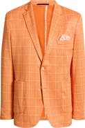 Johnston & Murphy Game Day XC Flex® Pinnacle Orange Windowpane Check Knit Sport Coat