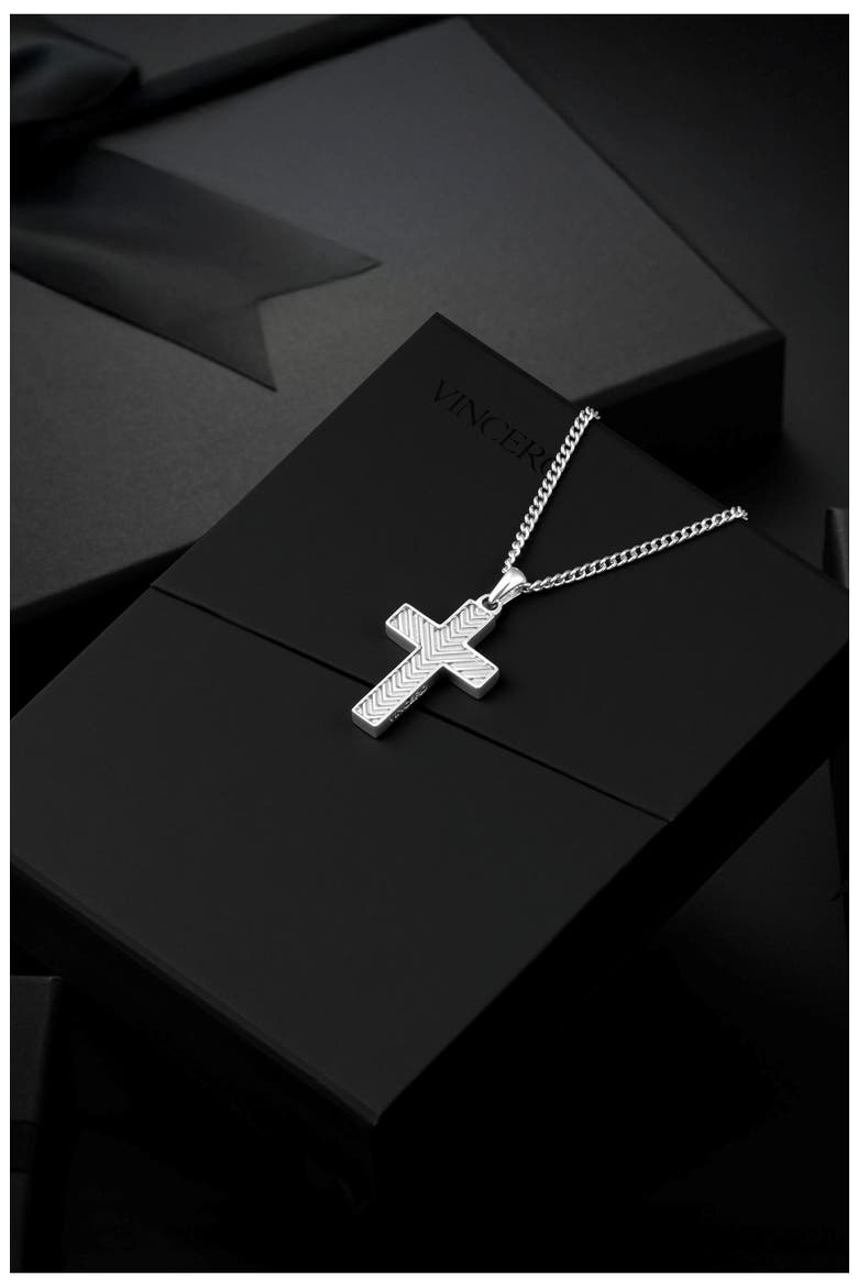 Cross Pendant Necklace, Alternate, color, SILVER