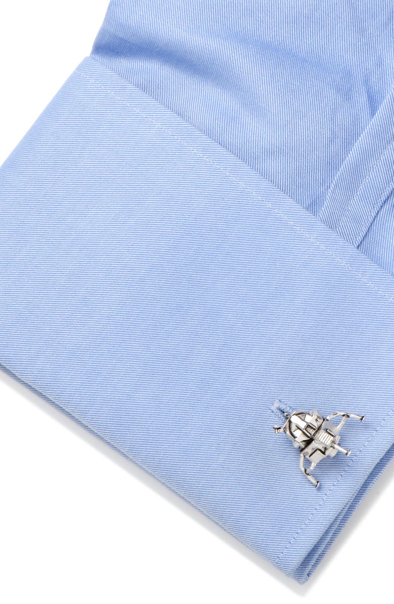 Cufflinks, Inc. 3D Moon Lander Cuff Links, Alternate, color, Silver