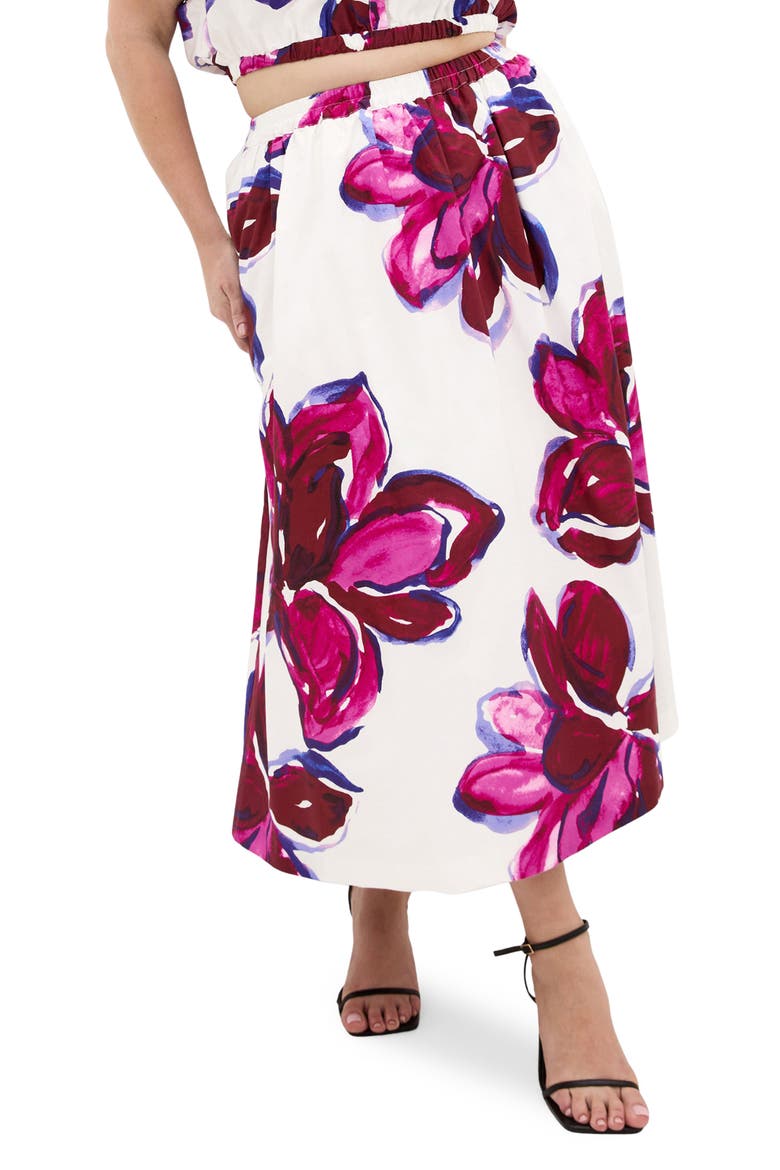 Floral Print Maxi Skirt, Main, color, VIOLET BLOOM