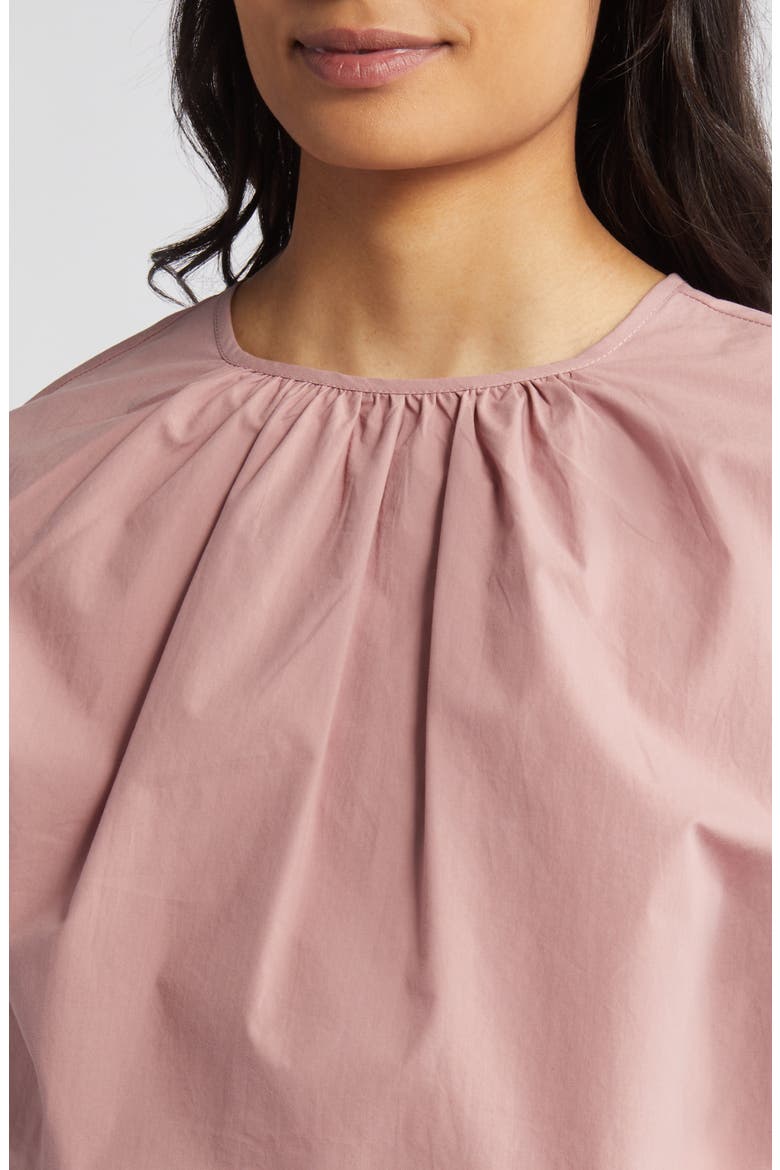 Shirred Neck Woven Top, Alternate, color, AGRIL