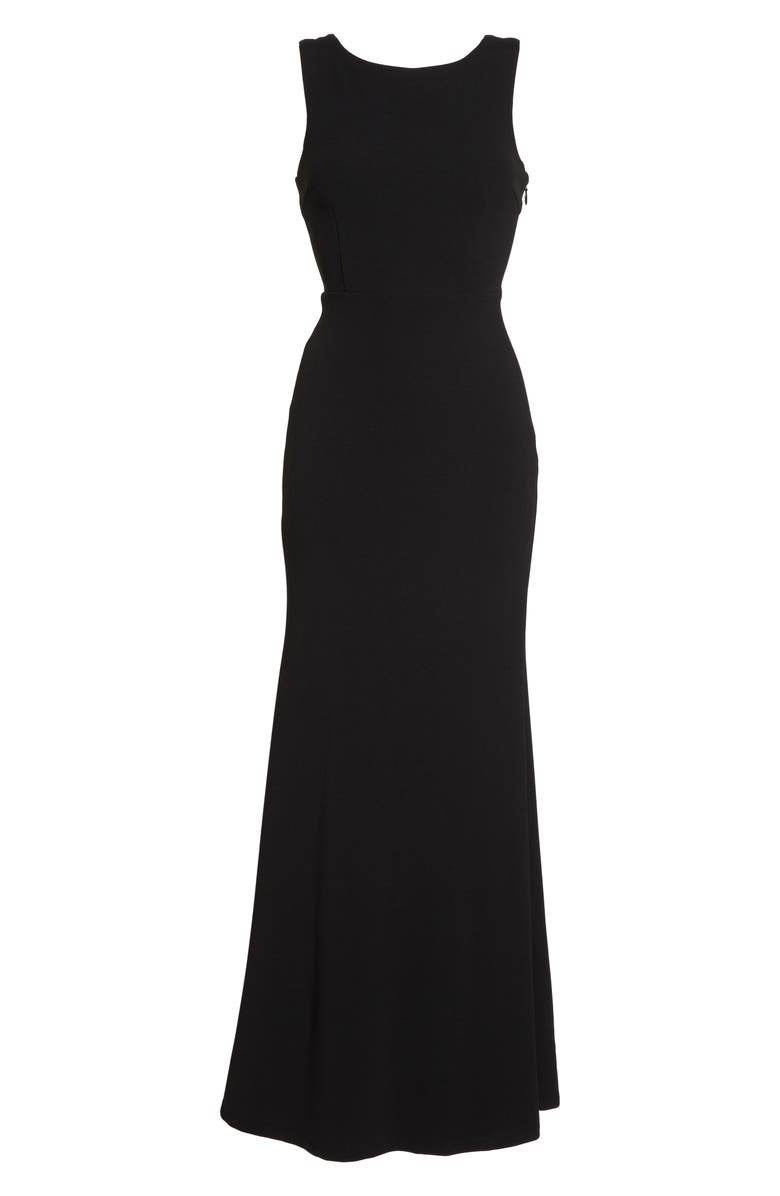 Lulus Drape Back Trumpet Gown, Alternate, color, 