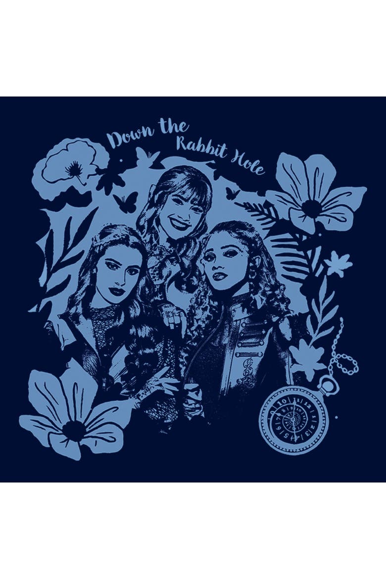 Boy's Descendants Wicked Wonderland Down the Rabbit Hole  Graphic T-Shirt, Alternate, color, Navy Blue